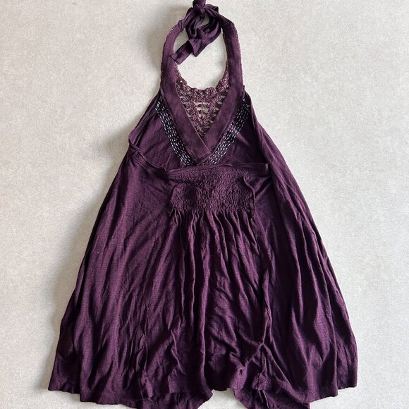 Free People Floral Vines Beaded Halter Tunic ASO Alex Russo - Picture 5 of 10